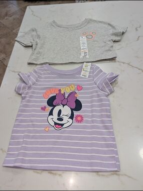 ~Disney Baby Girl 12 Month Shirts NewGray one is a cropped style, can wear over